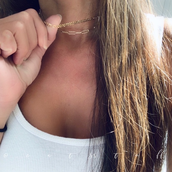 Miami Cuban Curb Chain Link Choker Necklace - Picture 3 of 10